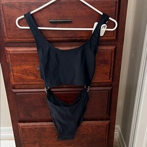 Anne Cole Black One-Piece Swimsuit with Ring Detail